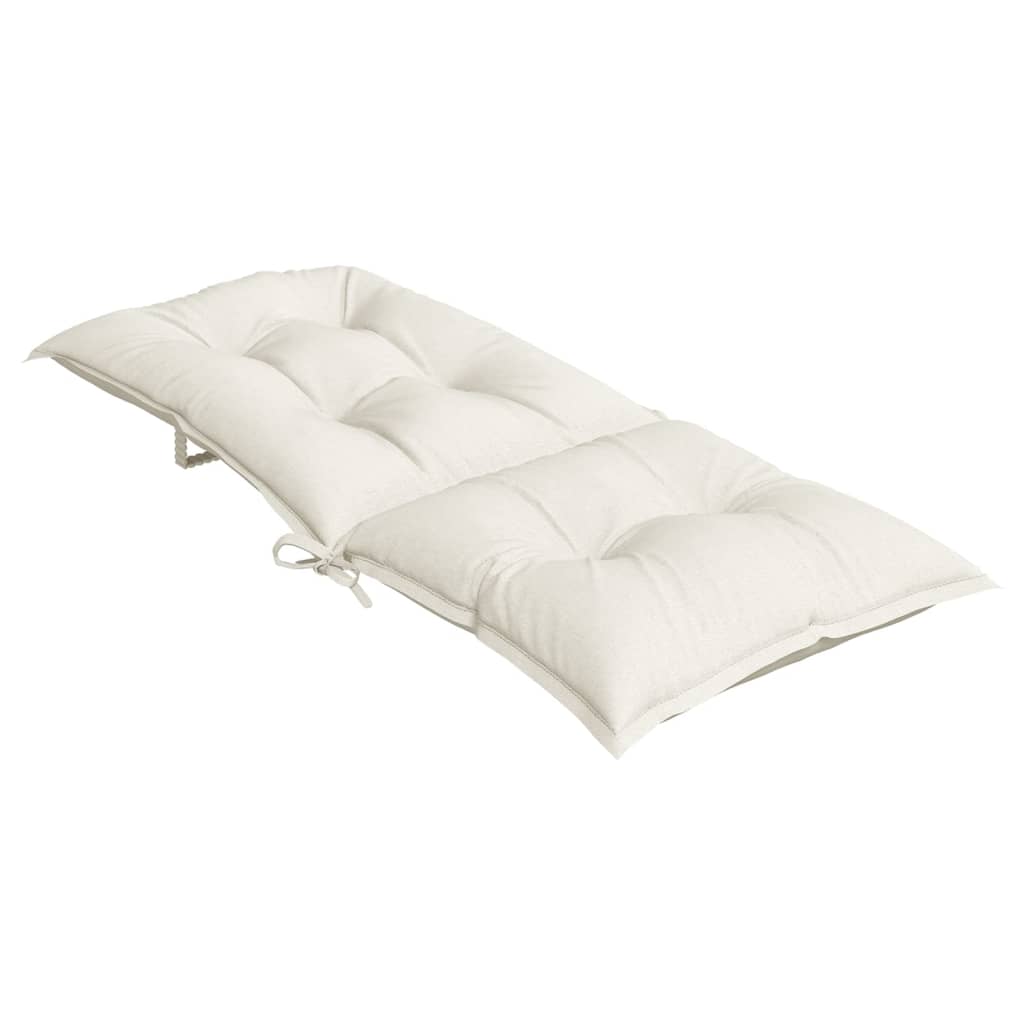 stolehynder med høj ryg 4 stk. 120x50x7 cm stof cremefarvet