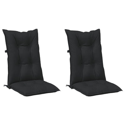 Højrygget Stol Pudepakke 2 stk. Polyester Melange Sort