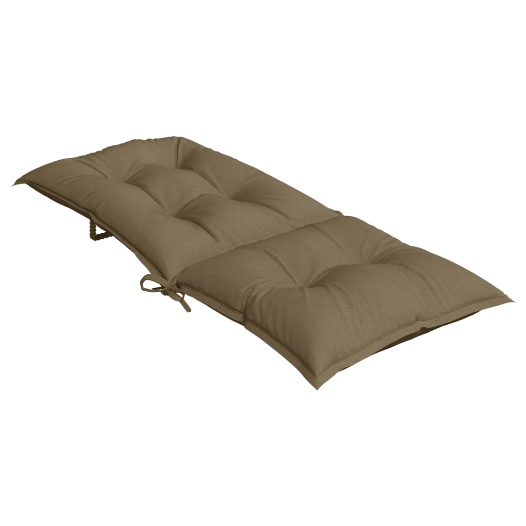 stolehynder med høj ryg 6 stk. 120x50x7 cm stof gråbrun