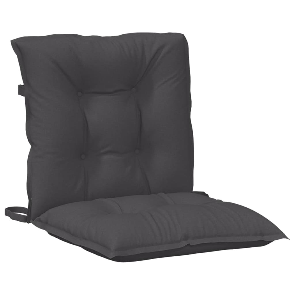 stolehynder med lav ryg 2 stk. 100x50x7 cm stof antracitgrå