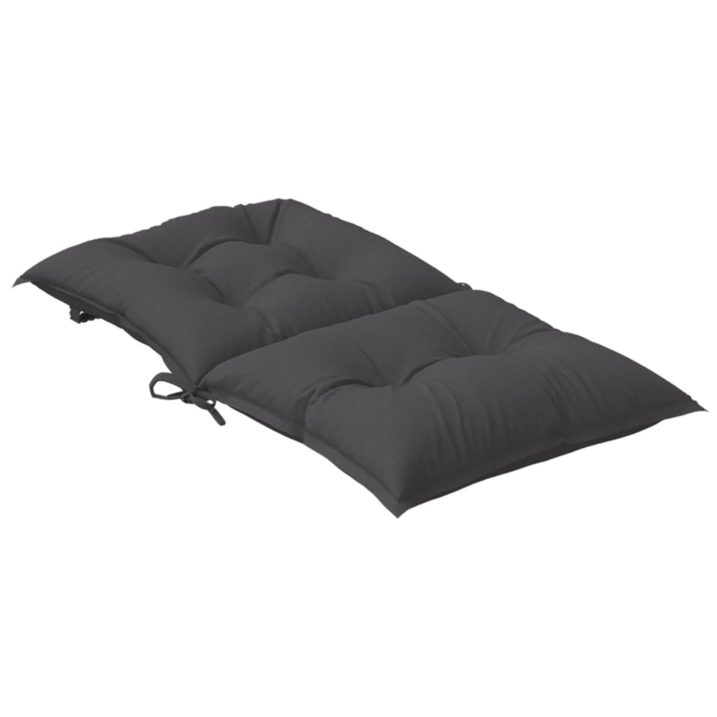 stolehynder med lav ryg 2 stk. 100x50x7 cm stof antracitgrå