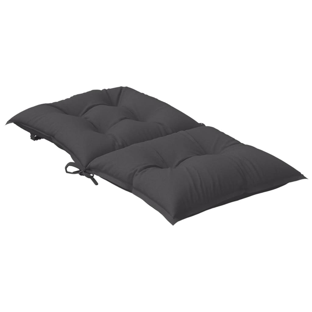 stolehynder med lav ryg 4 stk. 100x50x7 cm stof antracitgrå