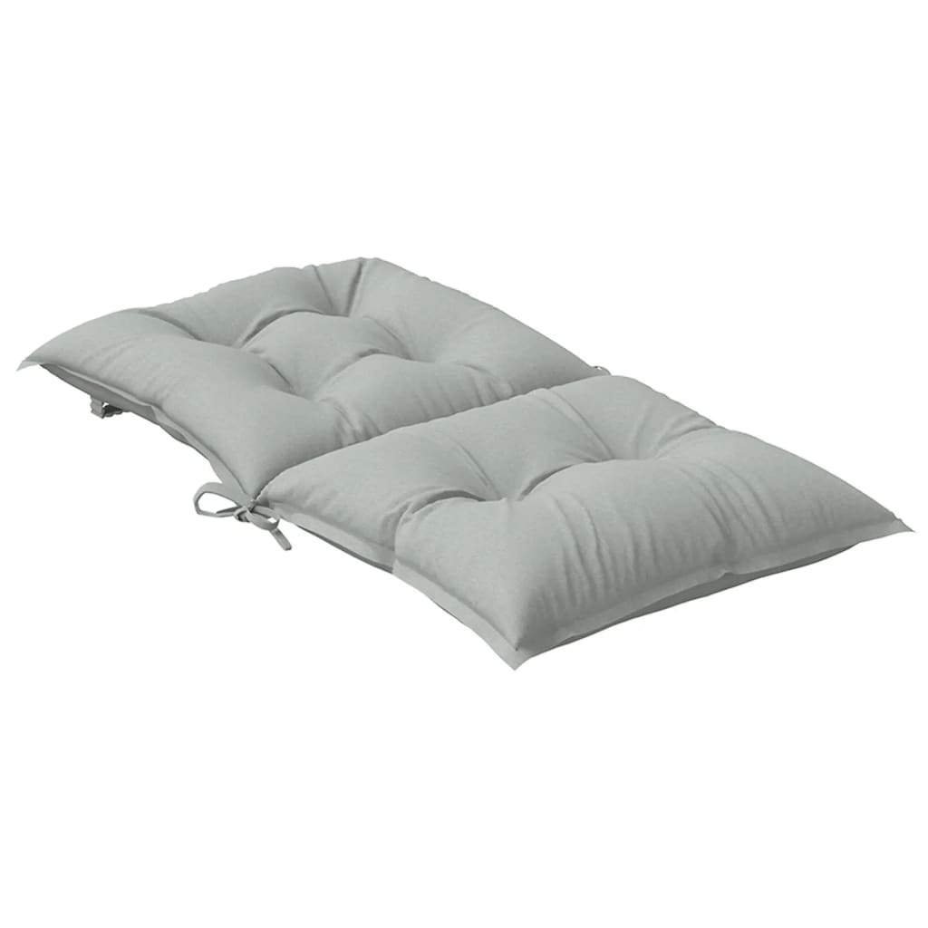 stolehynder med lav ryg 4 stk. 100x50x7 cm stof lysegrå