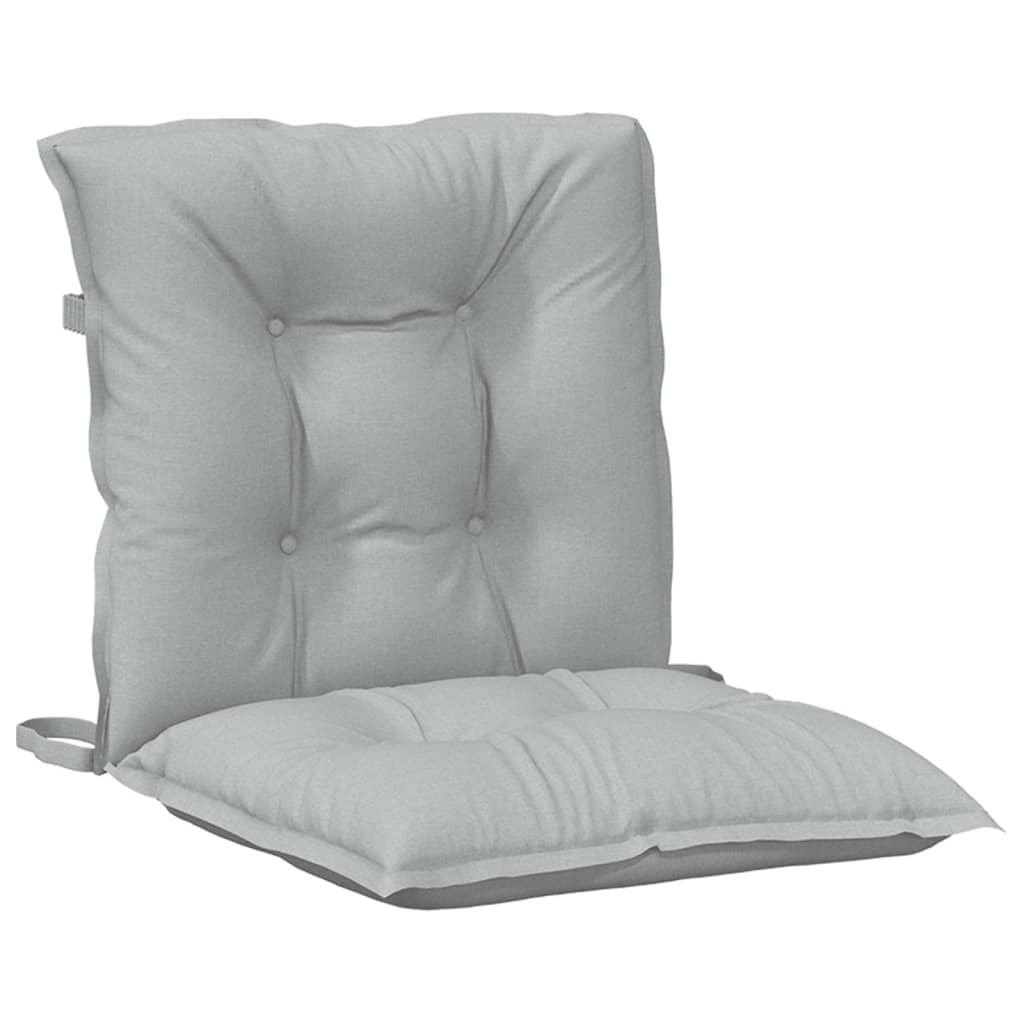 stolehynder med lav ryg 6 stk. 100x50x7 cm stof lysegrå