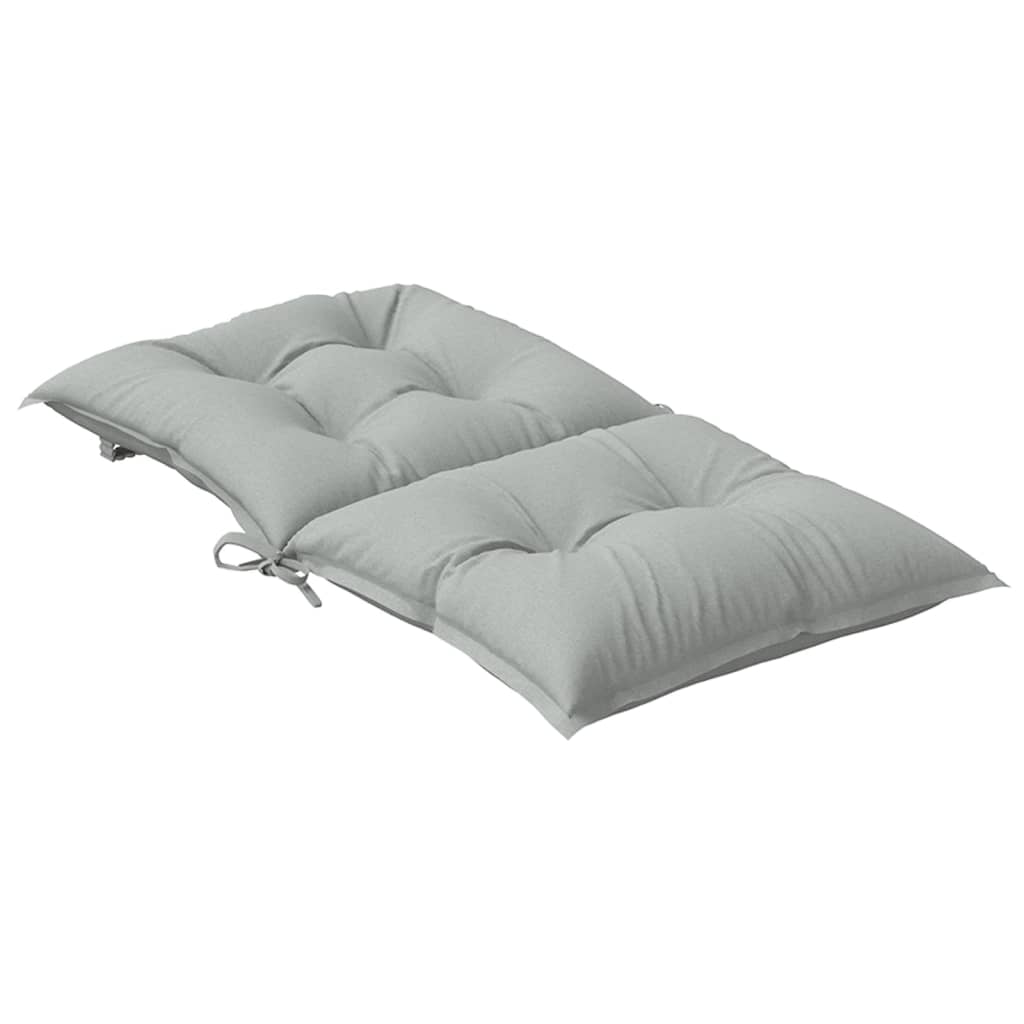 stolehynder med lav ryg 6 stk. 100x50x7 cm stof lysegrå