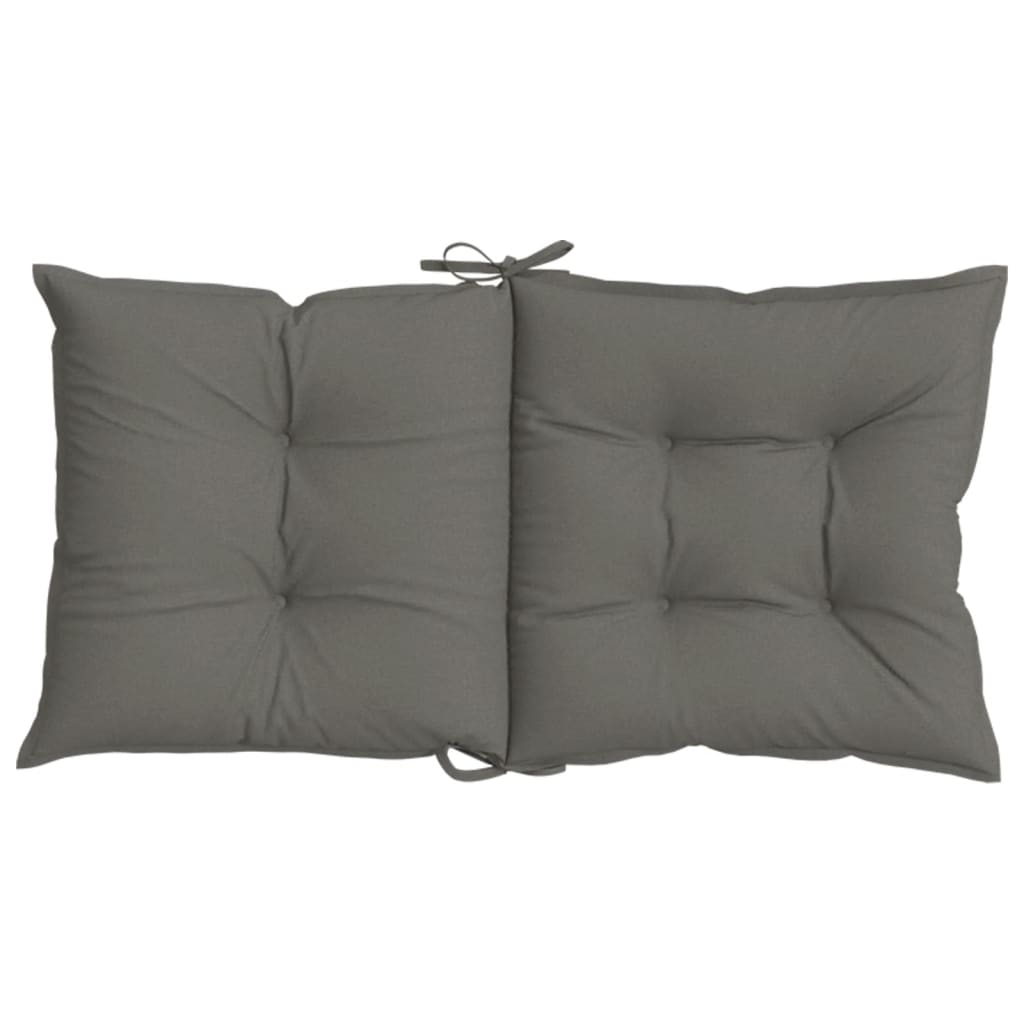 stolehynder med lav ryg 2 stk. 100x50x7 cm stof mørkegrå