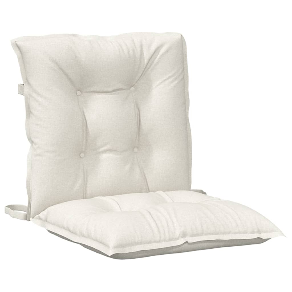 stolehynder med lav ryg 2 stk. 100x50x7 cm stof cremefarvet