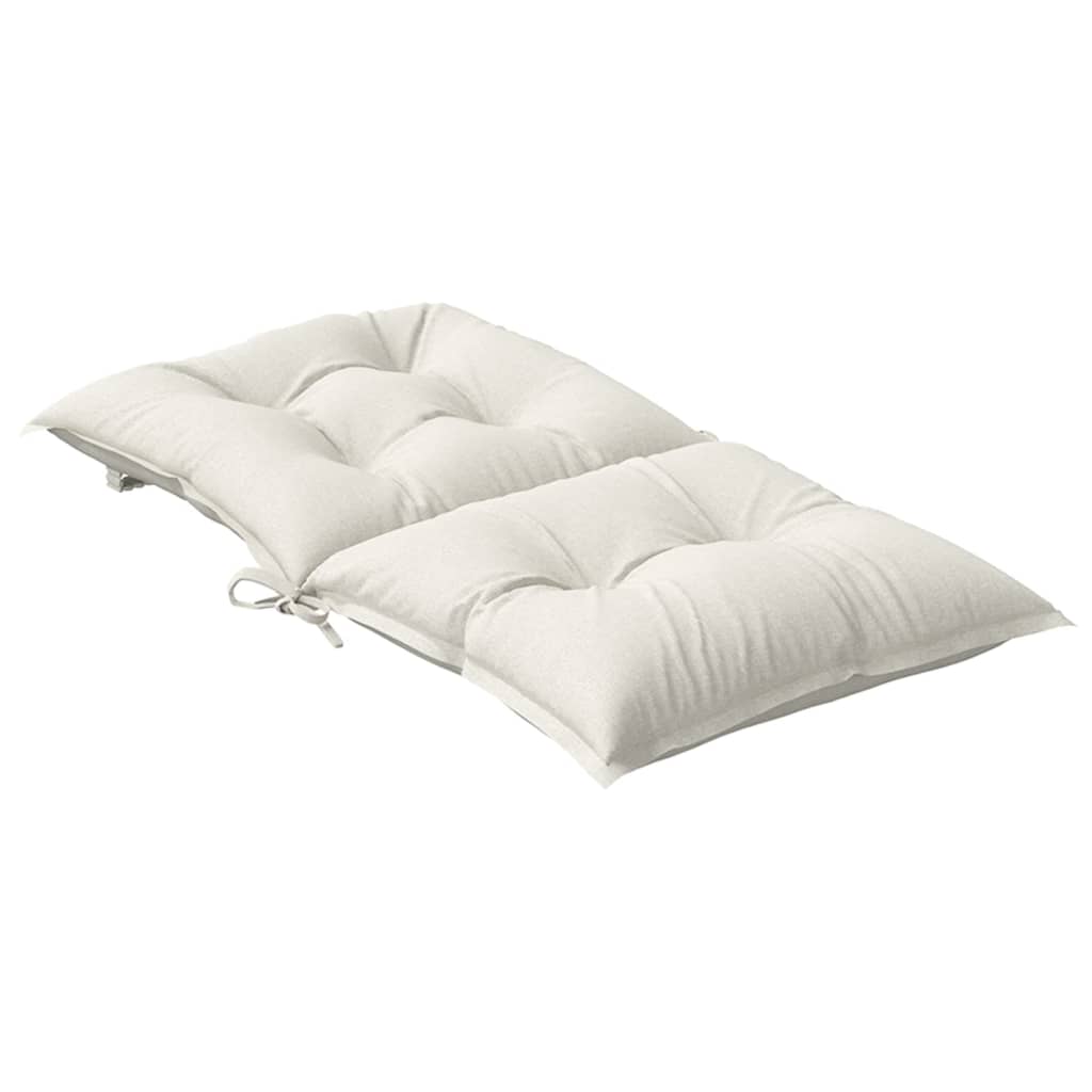 stolehynder med lav ryg 2 stk. 100x50x7 cm stof cremefarvet