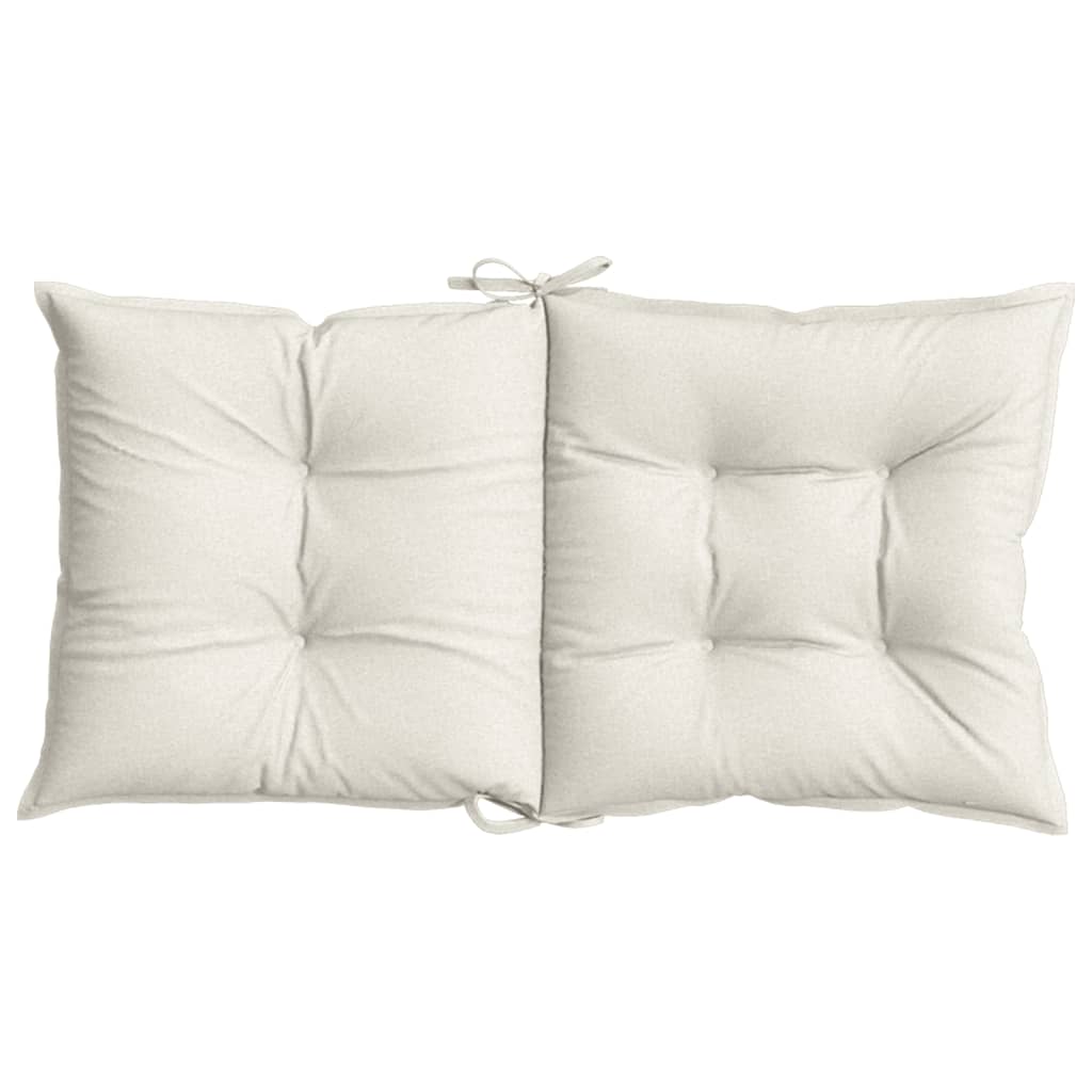 stolehynder med lav ryg 2 stk. 100x50x7 cm stof cremefarvet