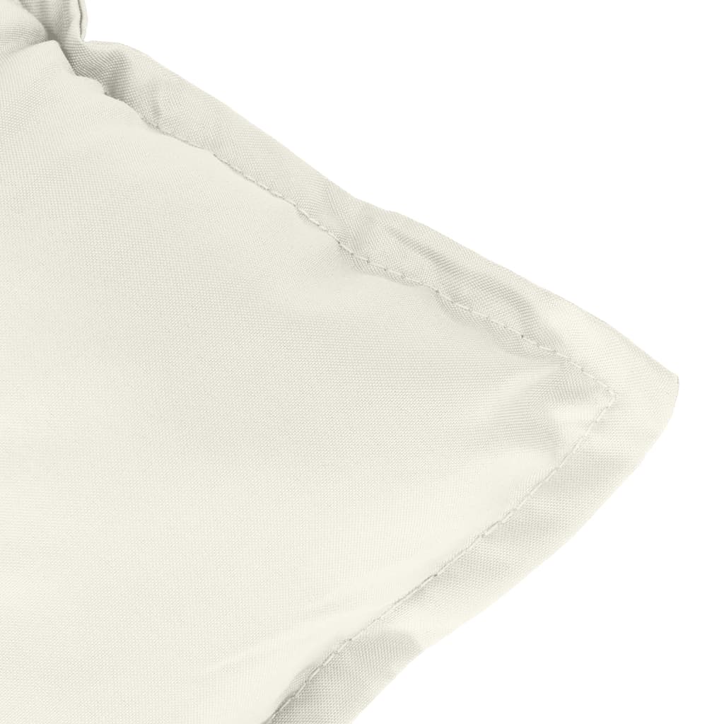 stolehynder med lav ryg 2 stk. 100x50x7 cm stof cremefarvet