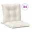 stolehynder med lav ryg 4 stk. 100x50x7 cm stof cremefarvet