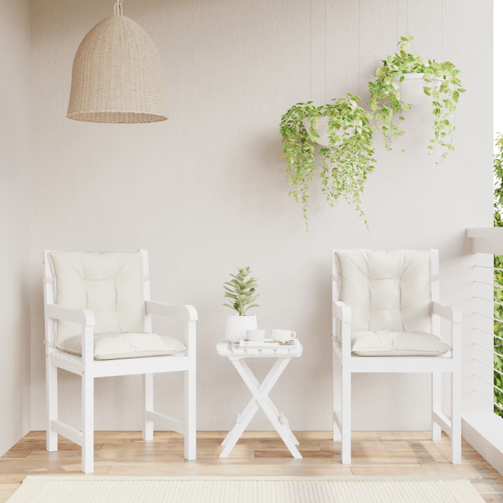 stolehynder med lav ryg 4 stk. 100x50x7 cm stof cremefarvet