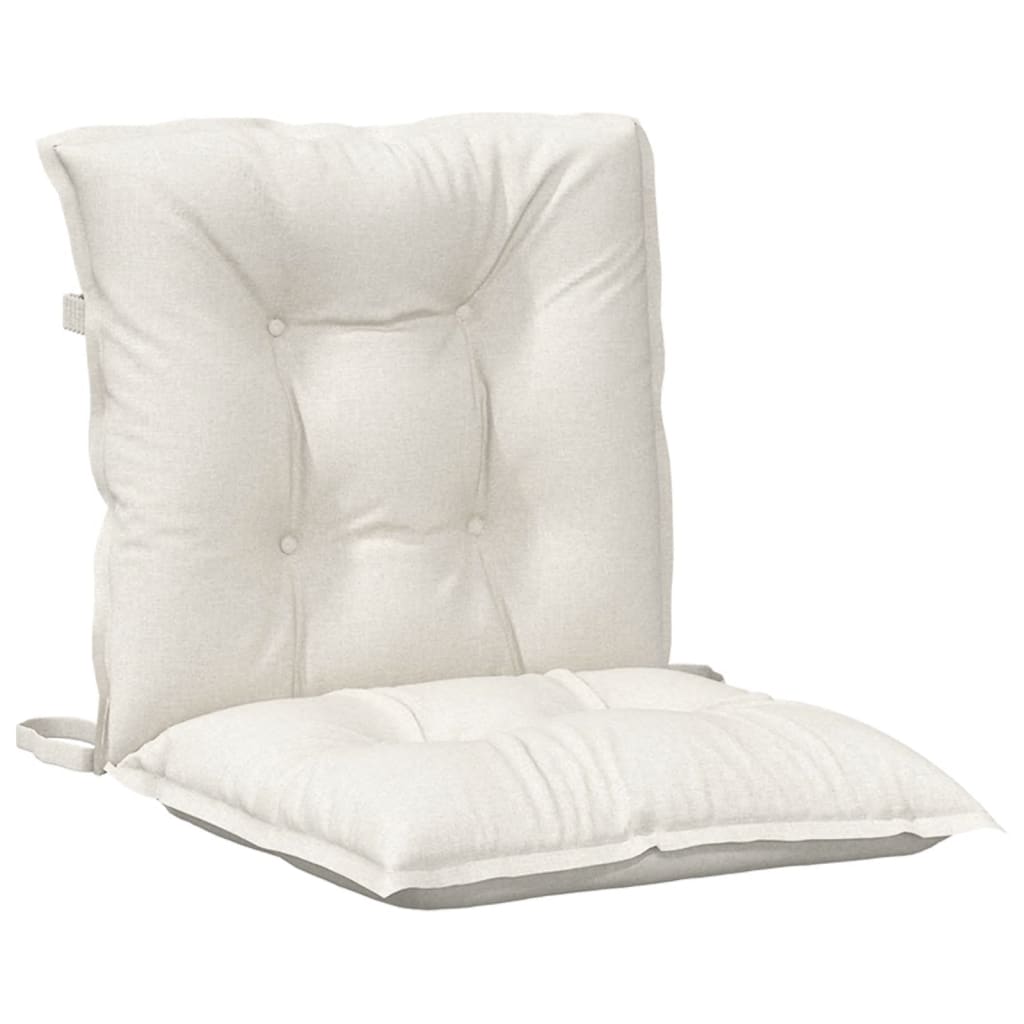 stolehynder med lav ryg 4 stk. 100x50x7 cm stof cremefarvet