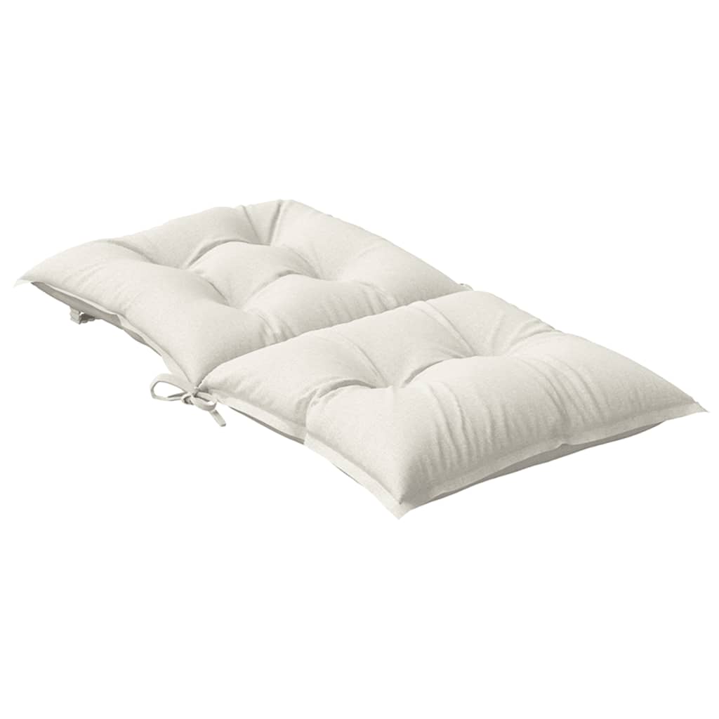 stolehynder med lav ryg 4 stk. 100x50x7 cm stof cremefarvet
