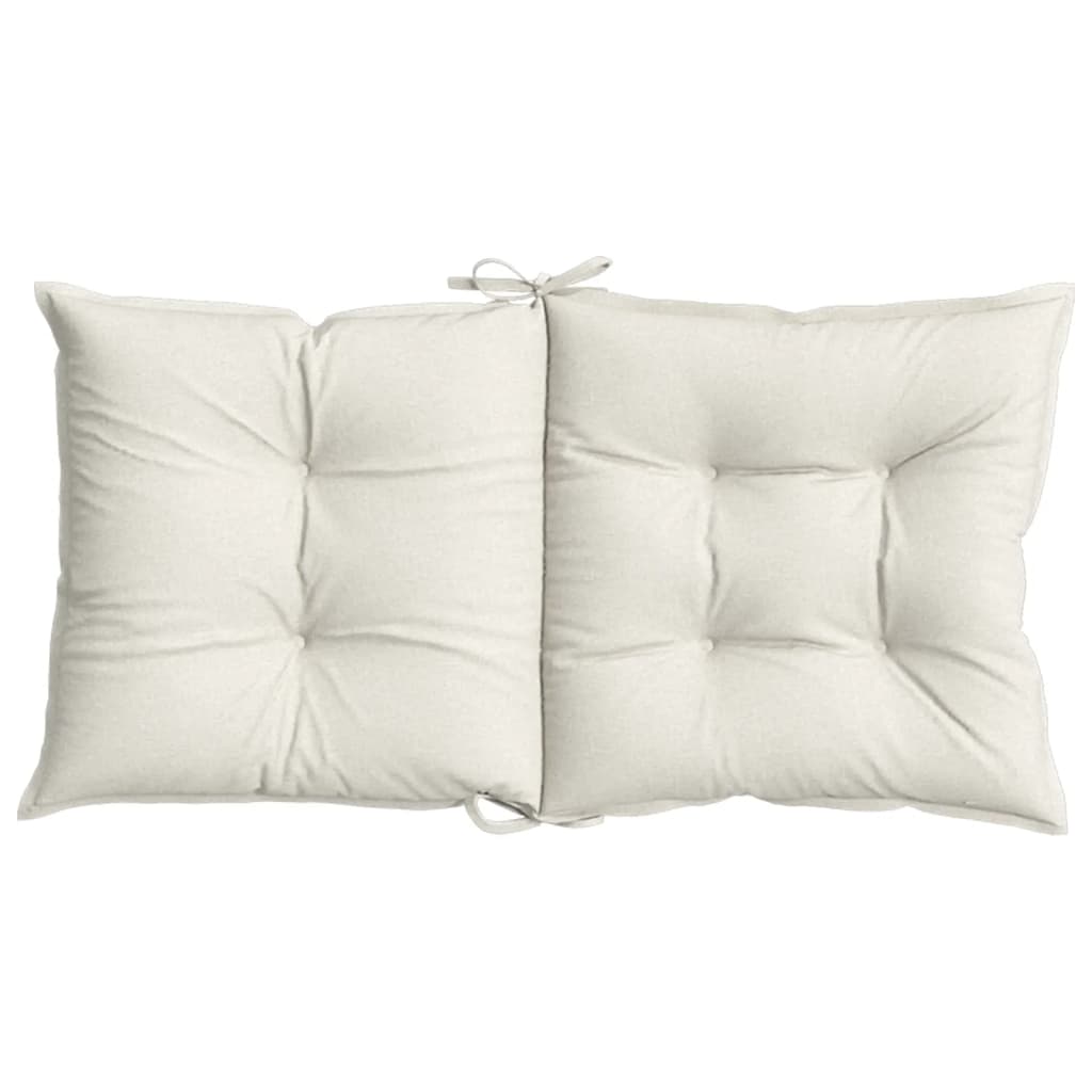 stolehynder med lav ryg 4 stk. 100x50x7 cm stof cremefarvet