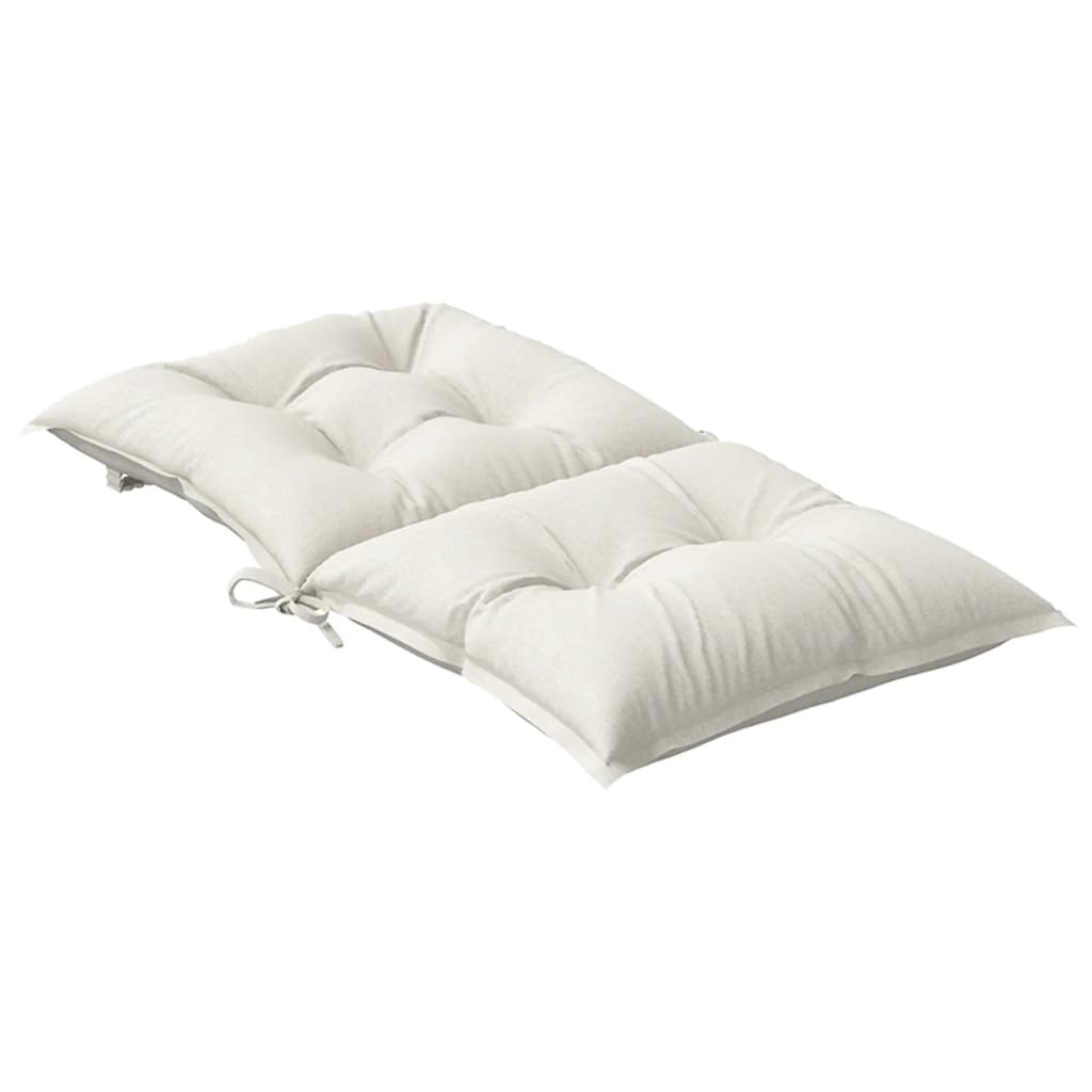 stolehynder med lav ryg 6 stk. 100x50x7 cm stof cremefarvet