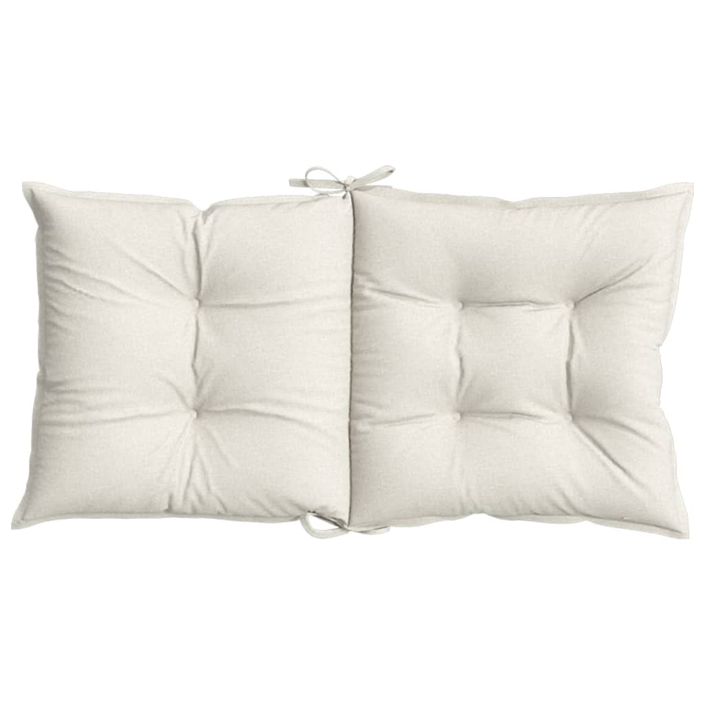 stolehynder med lav ryg 6 stk. 100x50x7 cm stof cremefarvet