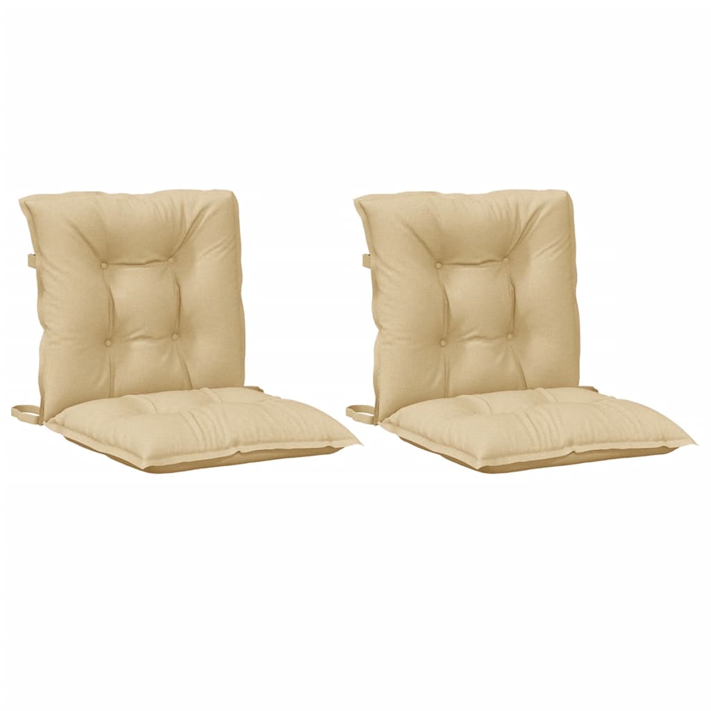 stolehynder med lav ryg 2 stk. 100x50x7 cm stof beige