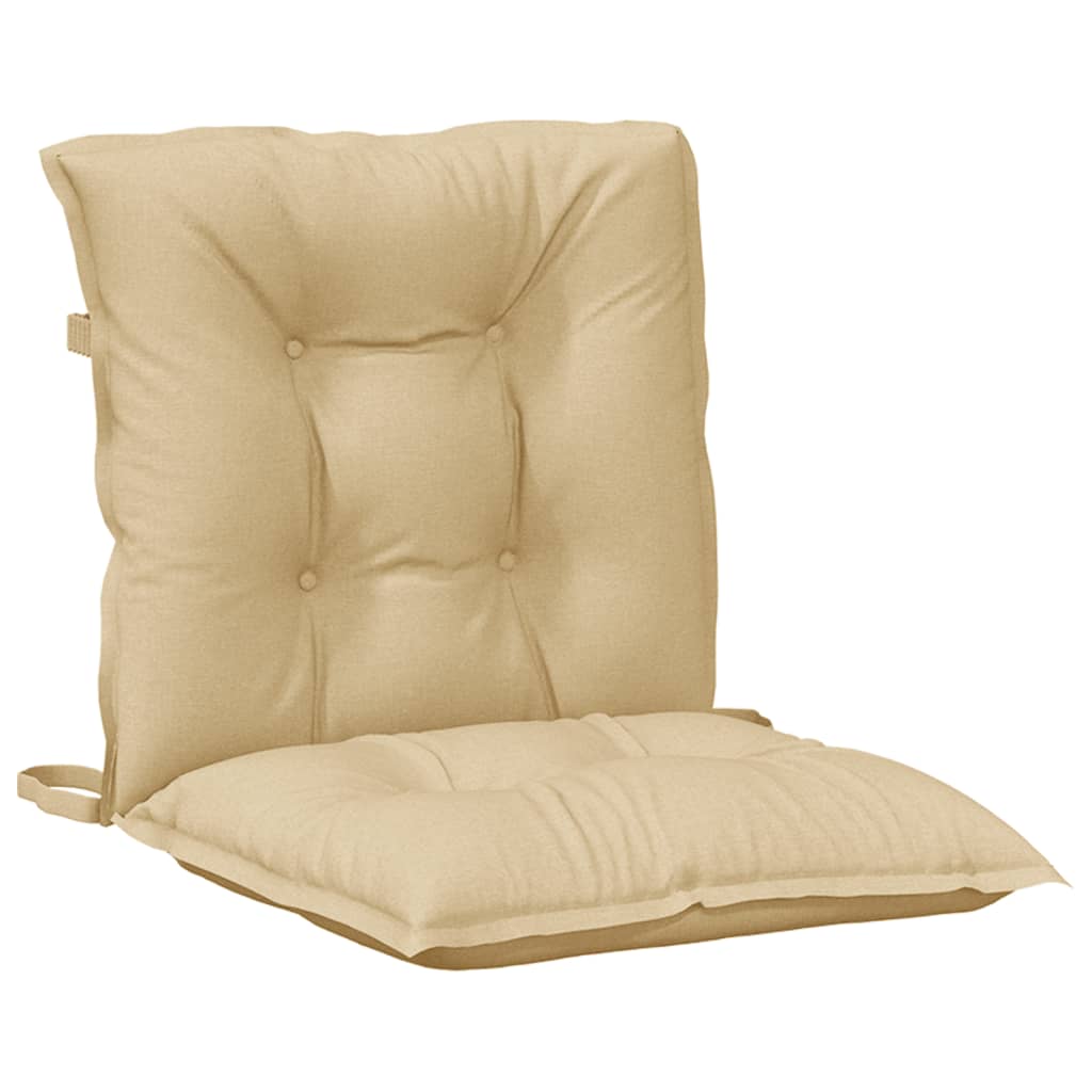stolehynder med lav ryg 2 stk. 100x50x7 cm stof beige