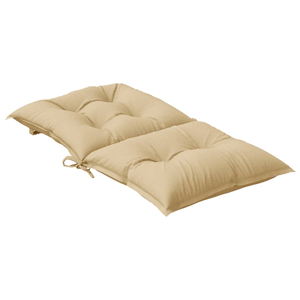 stolehynder med lav ryg 2 stk. 100x50x7 cm stof beige
