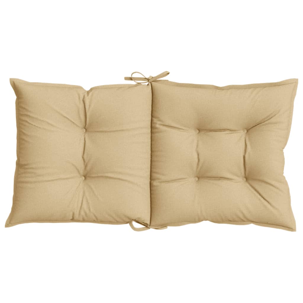 stolehynder med lav ryg 2 stk. 100x50x7 cm stof beige