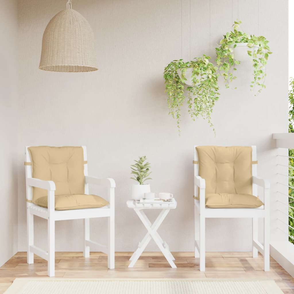 stolehynder med lav ryg 4 stk. 100x50x7 cm stof beige