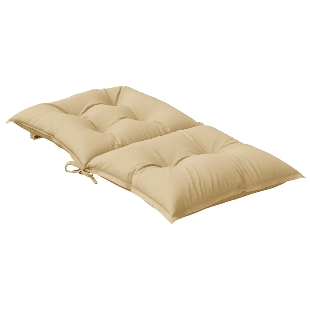 stolehynder med lav ryg 4 stk. 100x50x7 cm stof beige