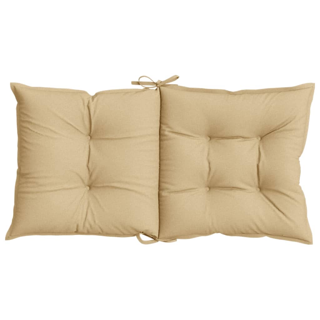 stolehynder med lav ryg 4 stk. 100x50x7 cm stof beige