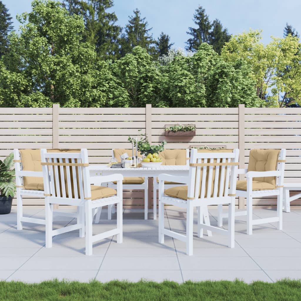 stolehynder med lav ryg 6 stk. 100x50x7 cm stof beige