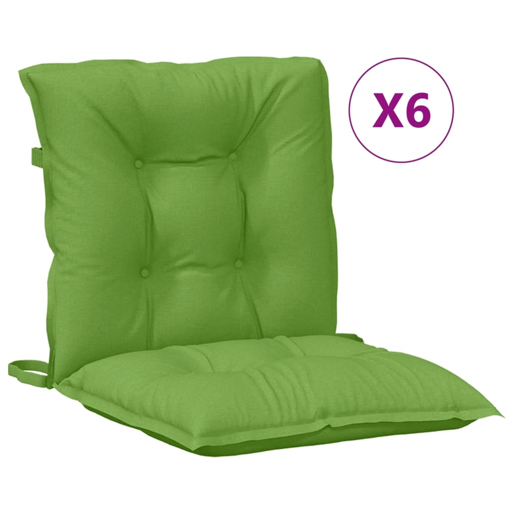 stolehynder med lav ryg 6 stk. 100x50x7 cm stof grøn