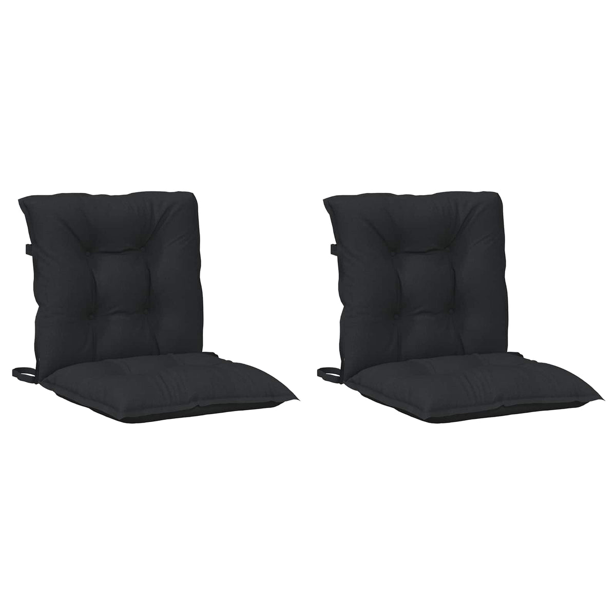 Lavrygget Stolepuder Sæt 2 stk. Polyester Melange Sort