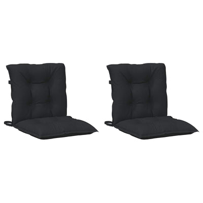 Lavrygget Stolepuder Sæt 2 stk. Polyester Melange Sort