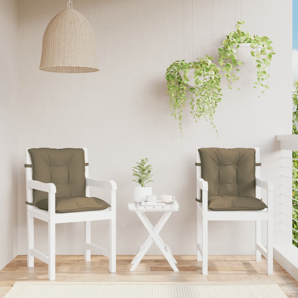stolehynder med lav ryg 2 stk. 100x50x7 cm stof gråbrun
