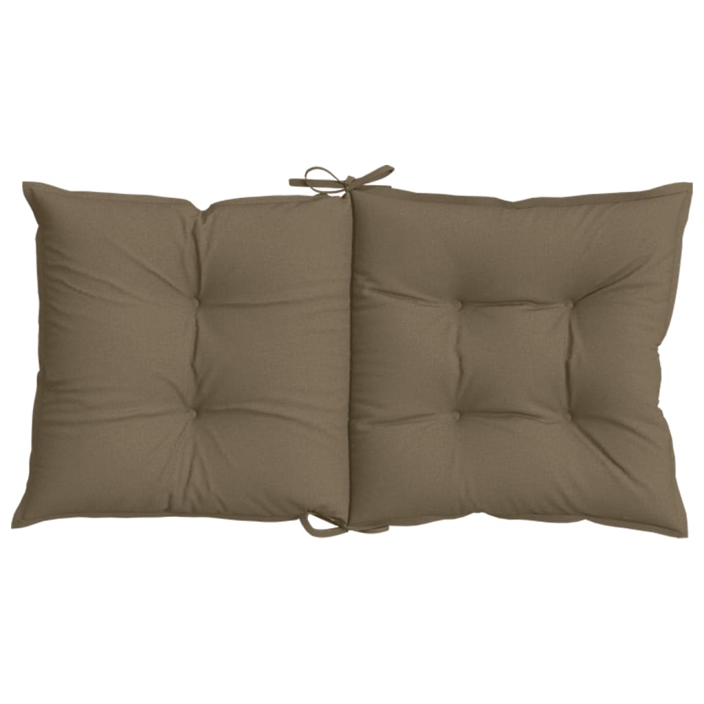 stolehynder med lav ryg 4 stk. 100x50x7 cm stof gråbrun