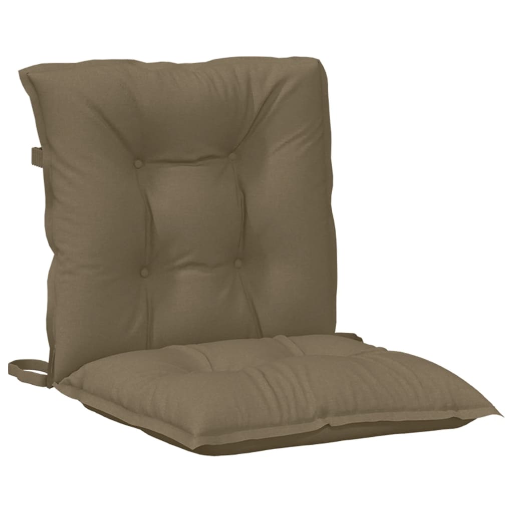 stolehynder med lav ryg 6 stk. 100x50x7 cm stof gråbrun