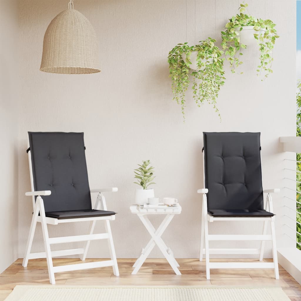 stolehynder med høj ryg 2 stk. 120x50x4 cm stof antracitgrå