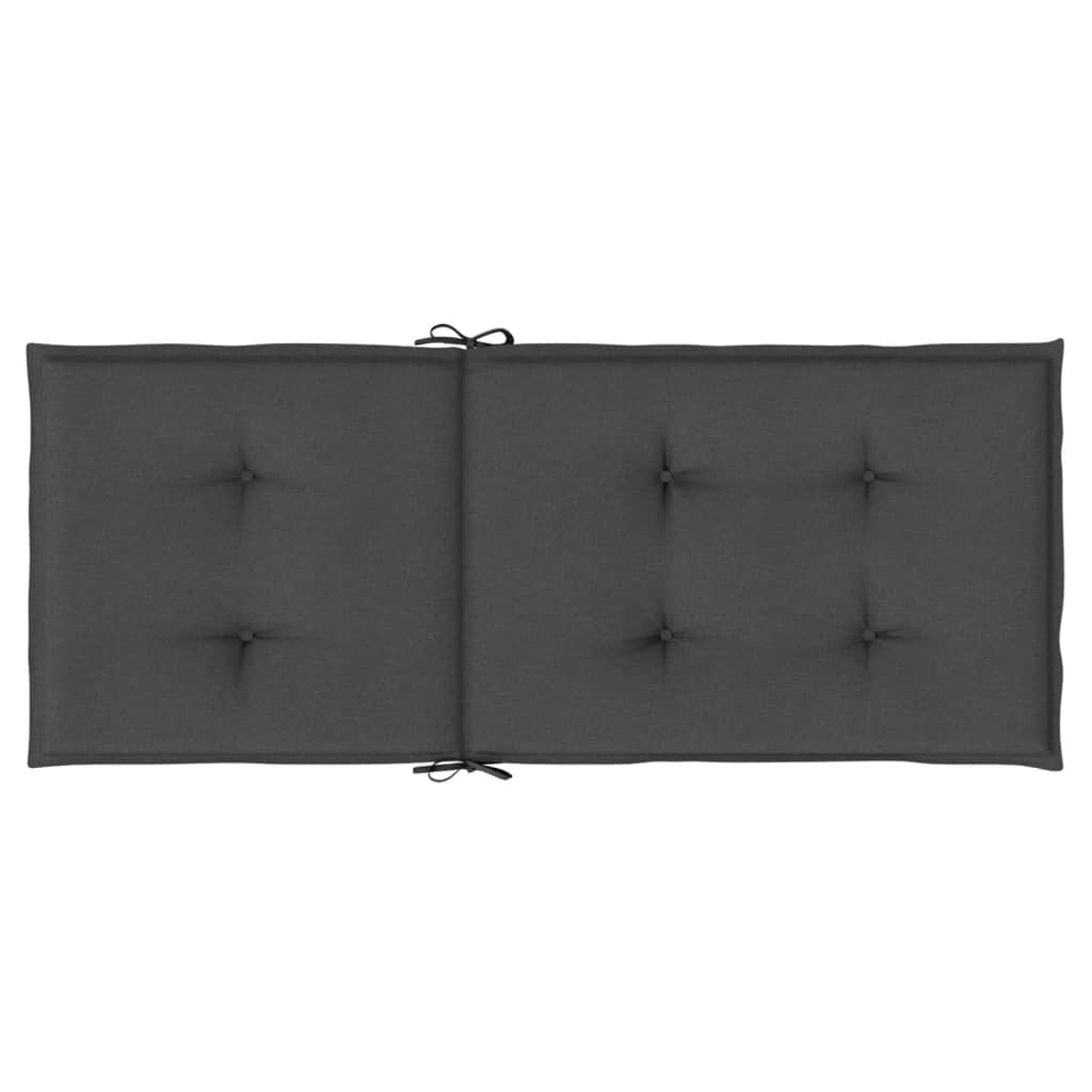 stolehynder med høj ryg 2 stk. 120x50x4 cm stof antracitgrå