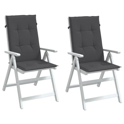 stolehynder med høj ryg 2 stk. 120x50x4 cm stof antracitgrå