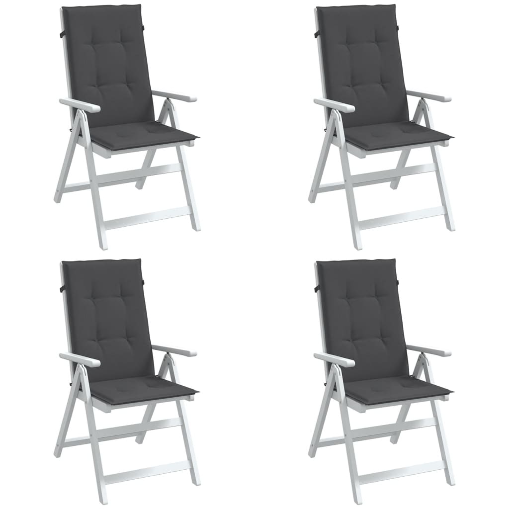 stolehynder med høj ryg 4 stk. 120x50x4 cm stof antracitgrå