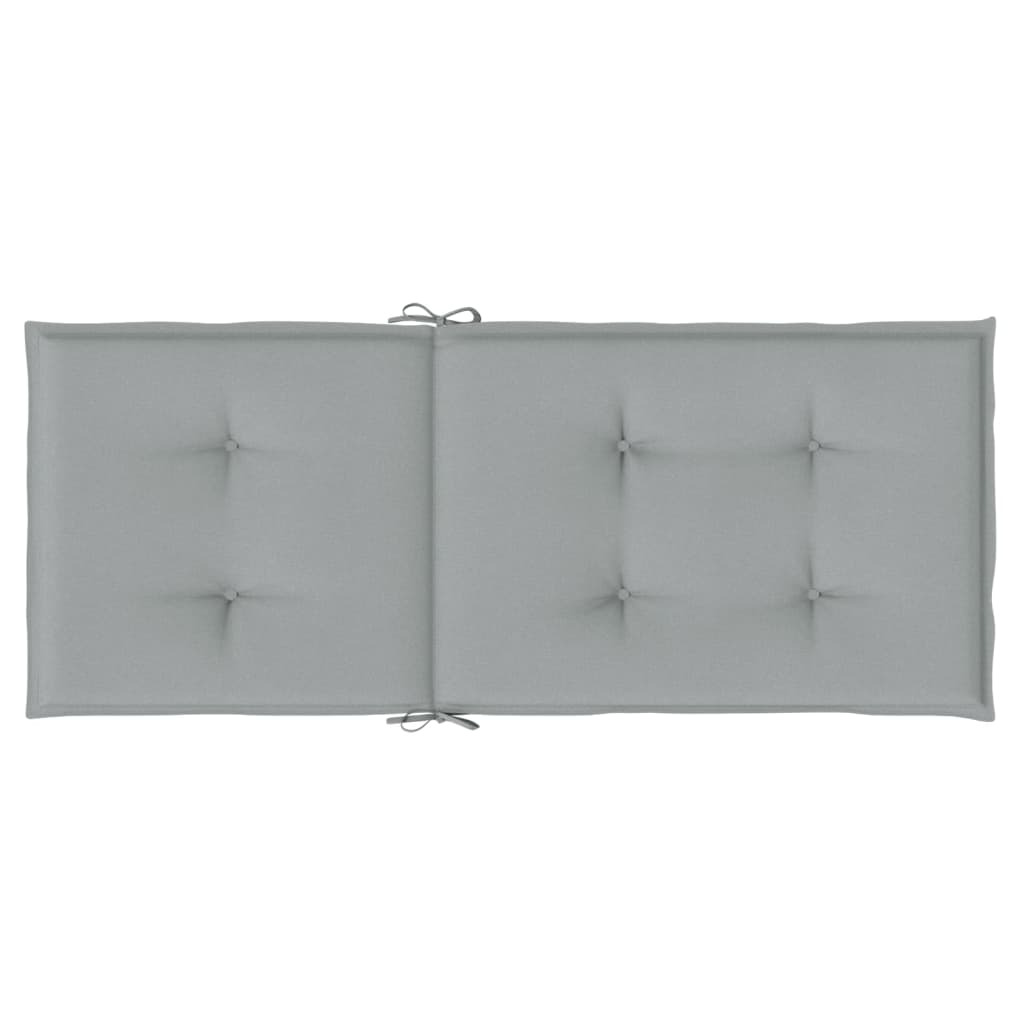 stolehynder med høj ryg 2 stk. 120x50x4 cm stof lysegrå