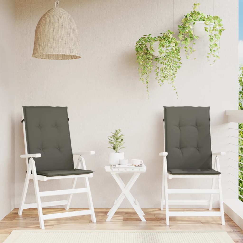 stolehynder med høj ryg 2 stk. 120x50x4 cm stof mørkegrå