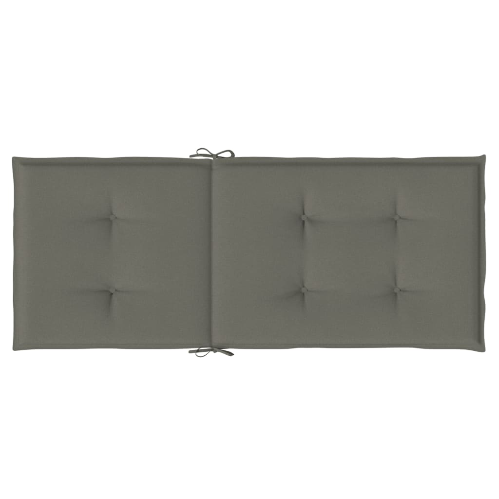 stolehynder med høj ryg 2 stk. 120x50x4 cm stof mørkegrå