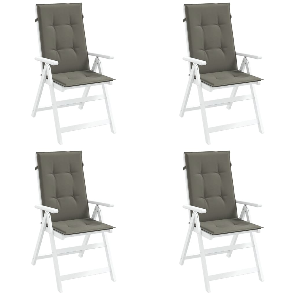 stolehynder med høj ryg 4 stk. 120x50x4 cm stof mørkegrå
