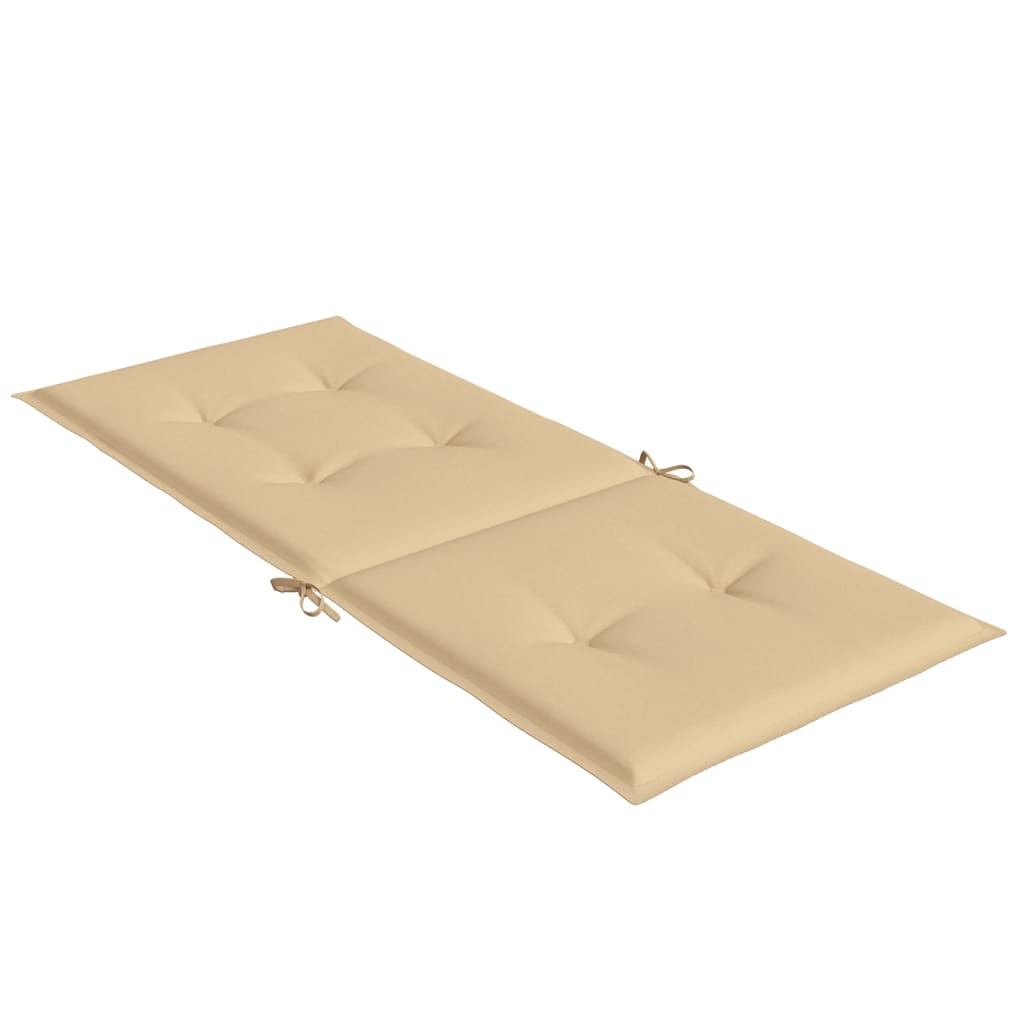 stolehynder med høj ryg 2 stk. 120x50x4 cm stof beige
