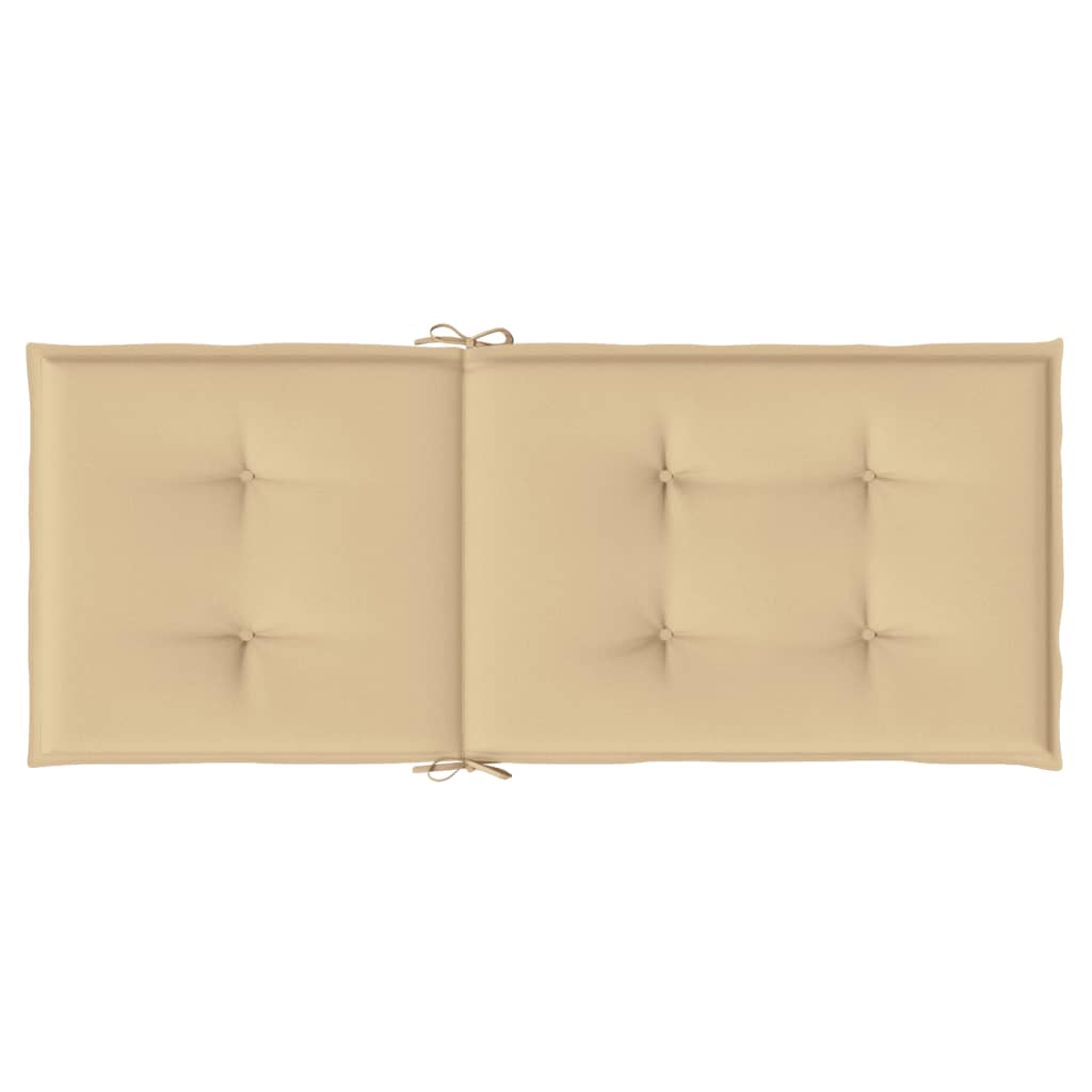 stolehynder med høj ryg 2 stk. 120x50x4 cm stof beige