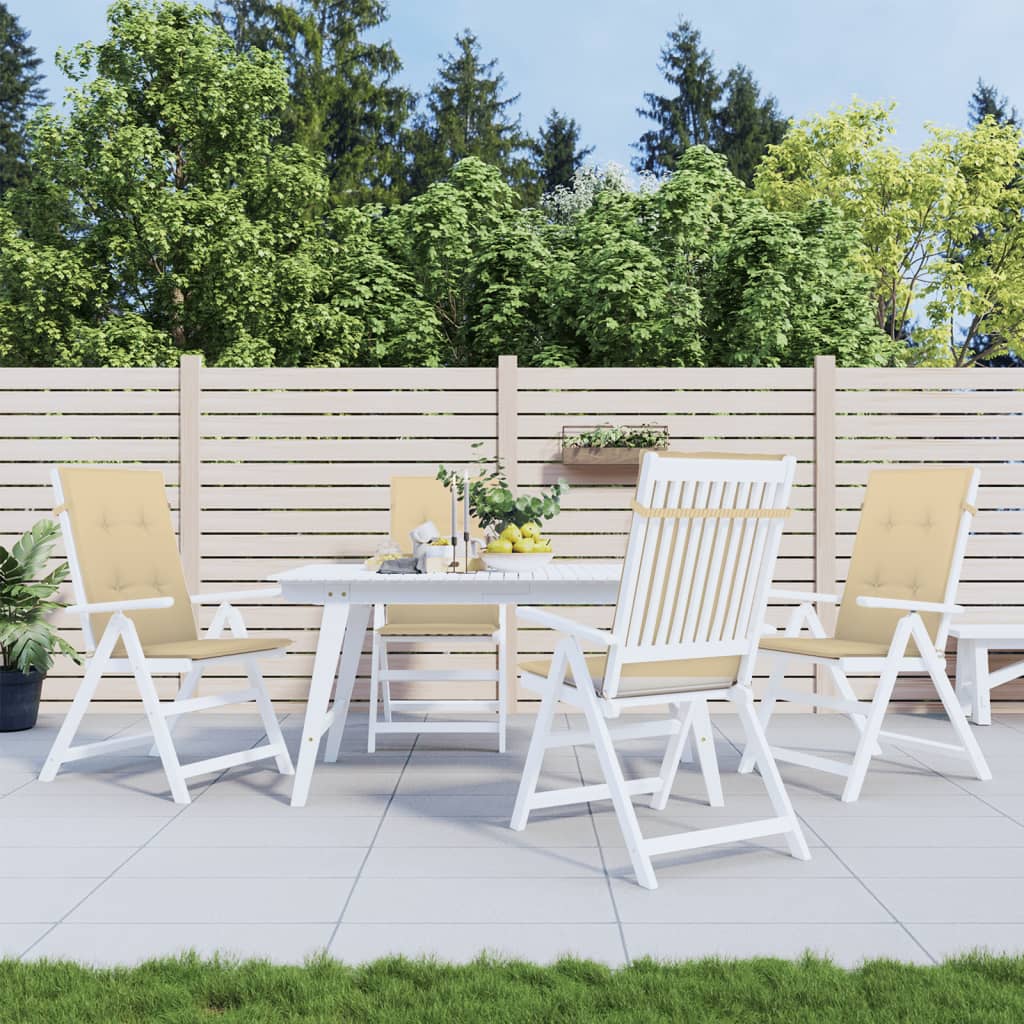 stolehynder med høj ryg 4 stk. 120x50x4 cm stof beige