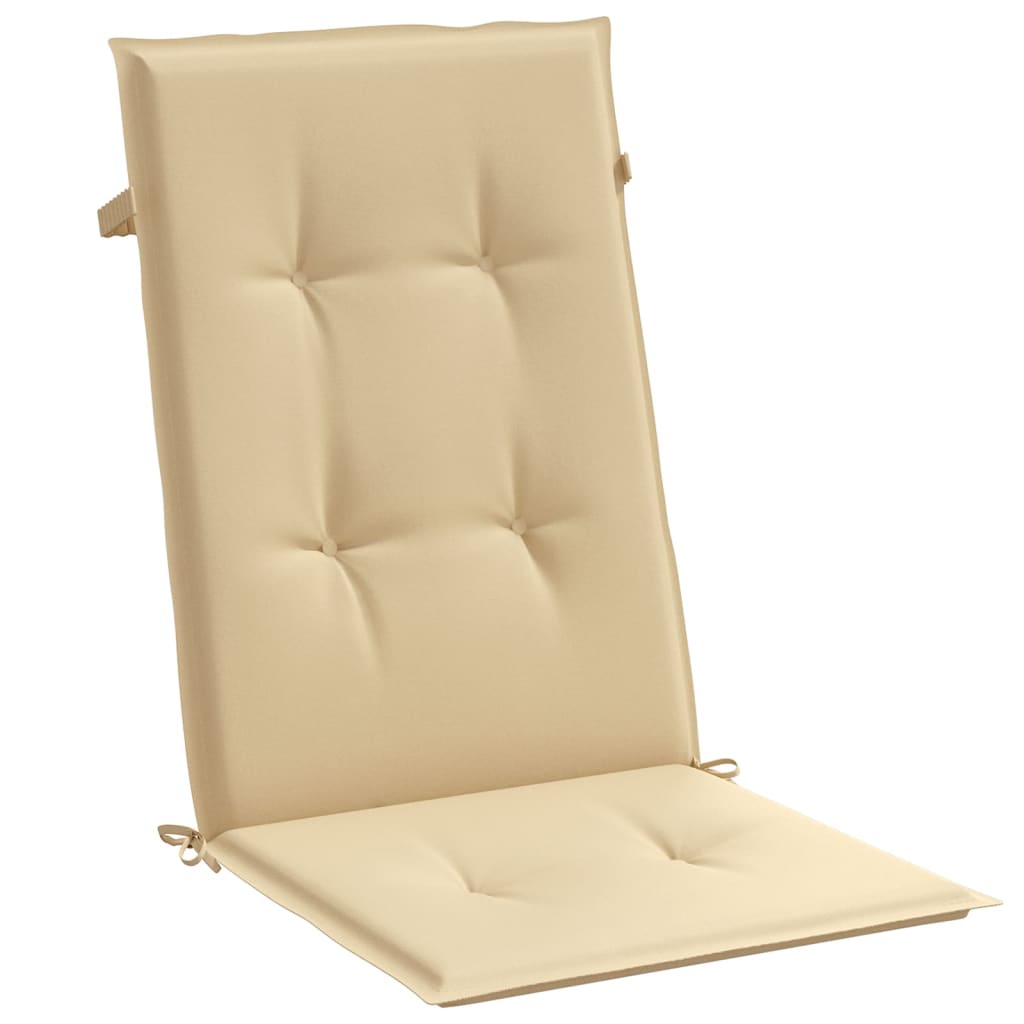 stolehynder med høj ryg 4 stk. 120x50x4 cm stof beige