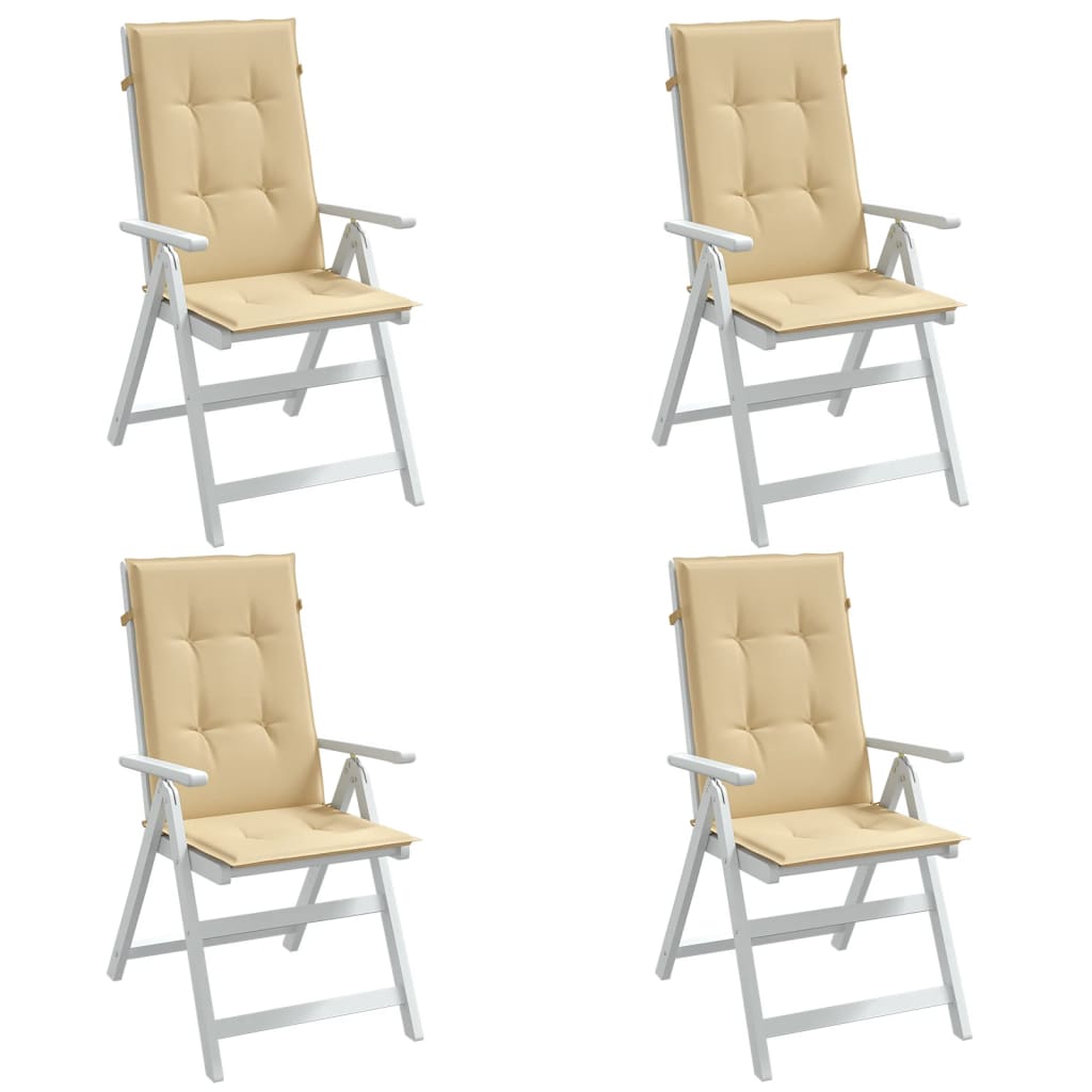 stolehynder med høj ryg 4 stk. 120x50x4 cm stof beige