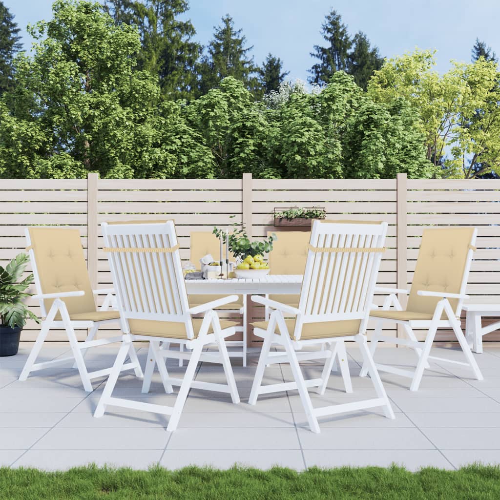 stolehynder med høj ryg 6 stk. 120x50x7 cm stof beige