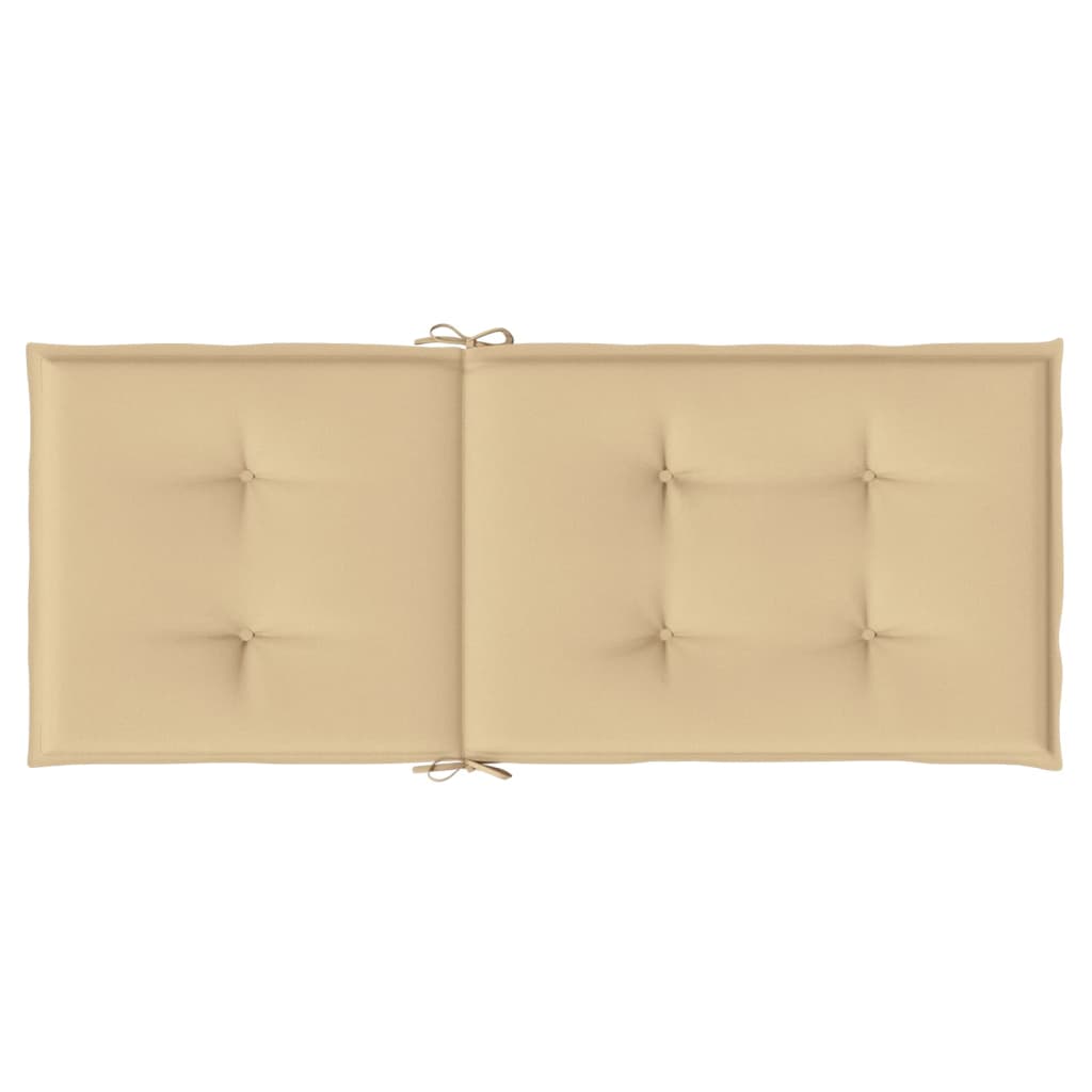 stolehynder med høj ryg 6 stk. 120x50x7 cm stof beige